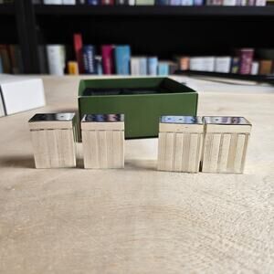 Kate Spade Library Stripe mini salt pepper shakers 2 pairs